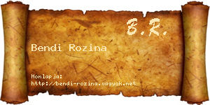 Bendi Rozina névjegykártya